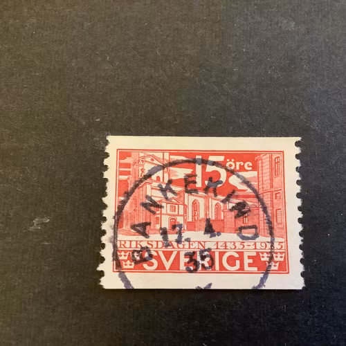 Riksdagen facit nr 242 A praktstämplat BANKEKIND