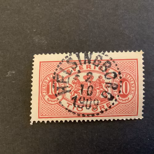 Tjänstefrimärke facit nr TJ 16 praktstämplat HELSINGBORG