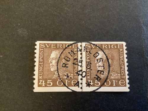 Gustaf V profil vänster facit nr 191  praktstämplat par ROMA KLOSTER