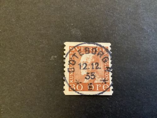 Gustaf V profil vänster facit nr 186 lyxstämplat GÖTEBORG 4