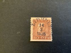 Gustaf V profil vänster facit nr 186 lyxstämplat LIDHULT