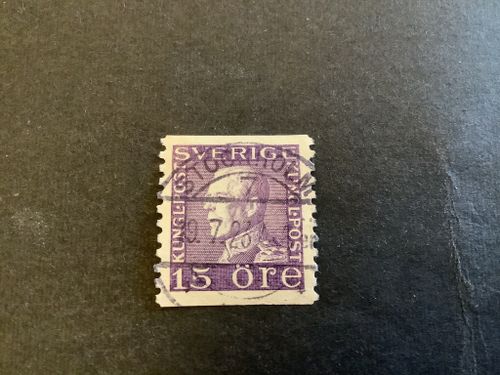 Gustaf V profil vänster facit nr 175 A lyxstämplat STOCKHOLM