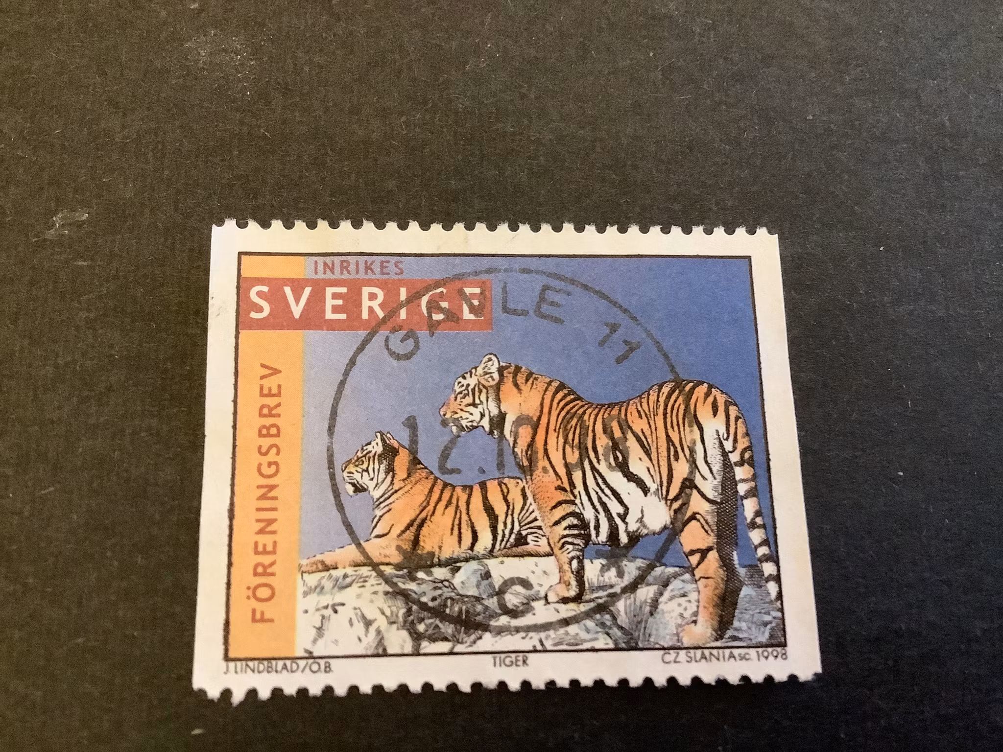 Jan Lindblads tigrar facit nr 2050 lyxstämplat GÄVLE 11