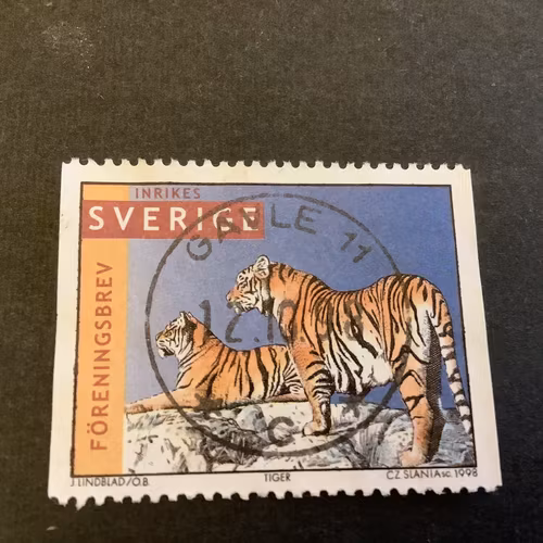 Jan Lindblads tigrar facit nr 2050 lyxstämplat GÄVLE 11