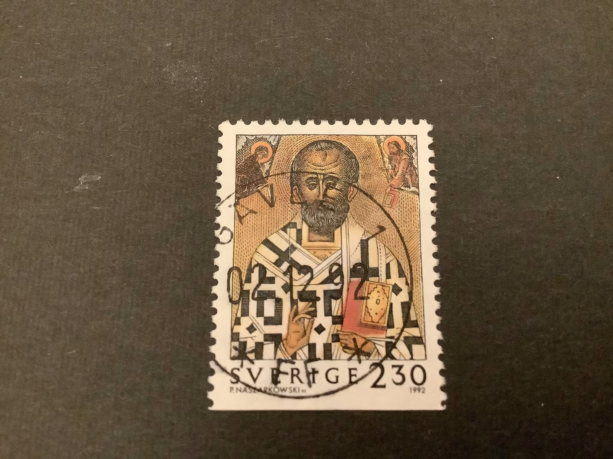 Julpost 1992 facit nr 1768 lyxstämplat GÄVLE 1