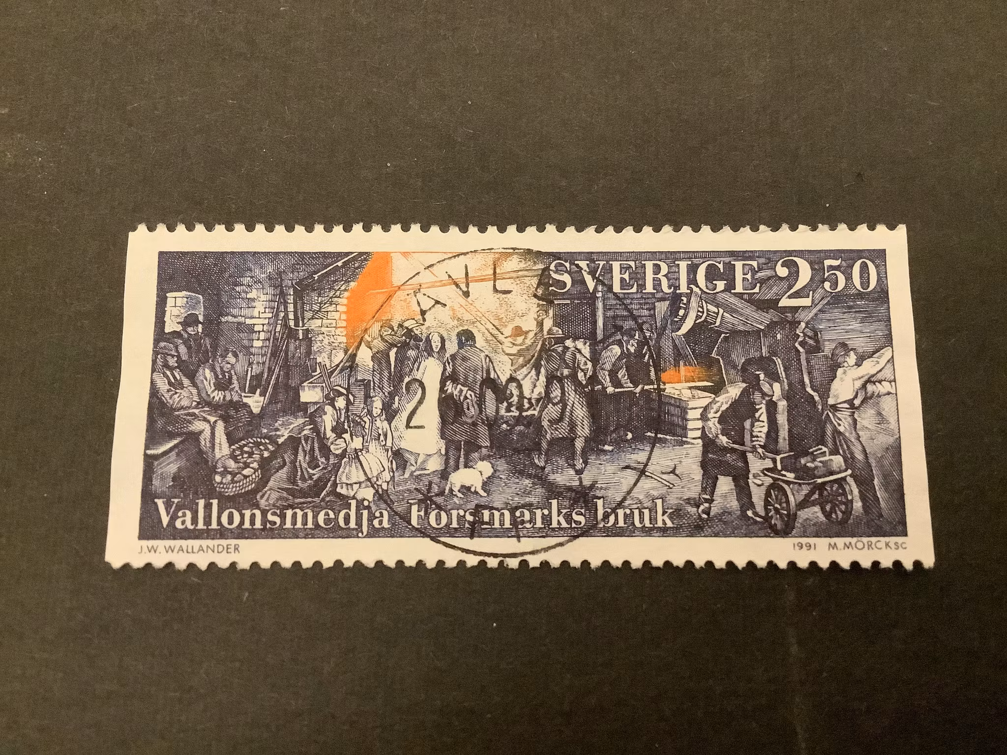 Järn bryter bygd facit nr 1692 lyxstämplat GÄVLE 1