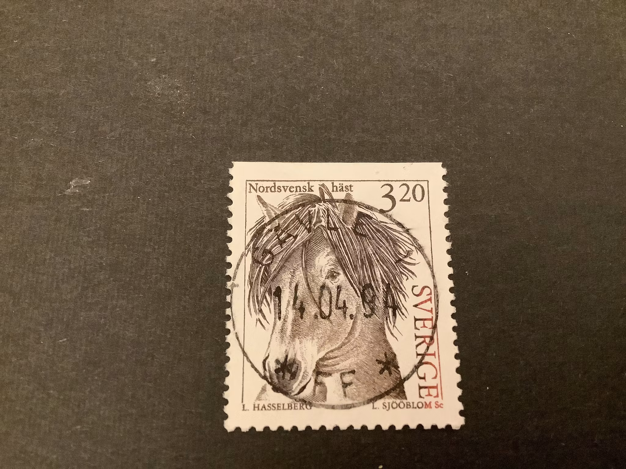 Lantdjur 1 facit nr 1825 lyxstämplat GÄVLE 1