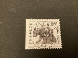 Vilda djur 2 facit nr 1773 B lyxstämplat GÄVLE 1