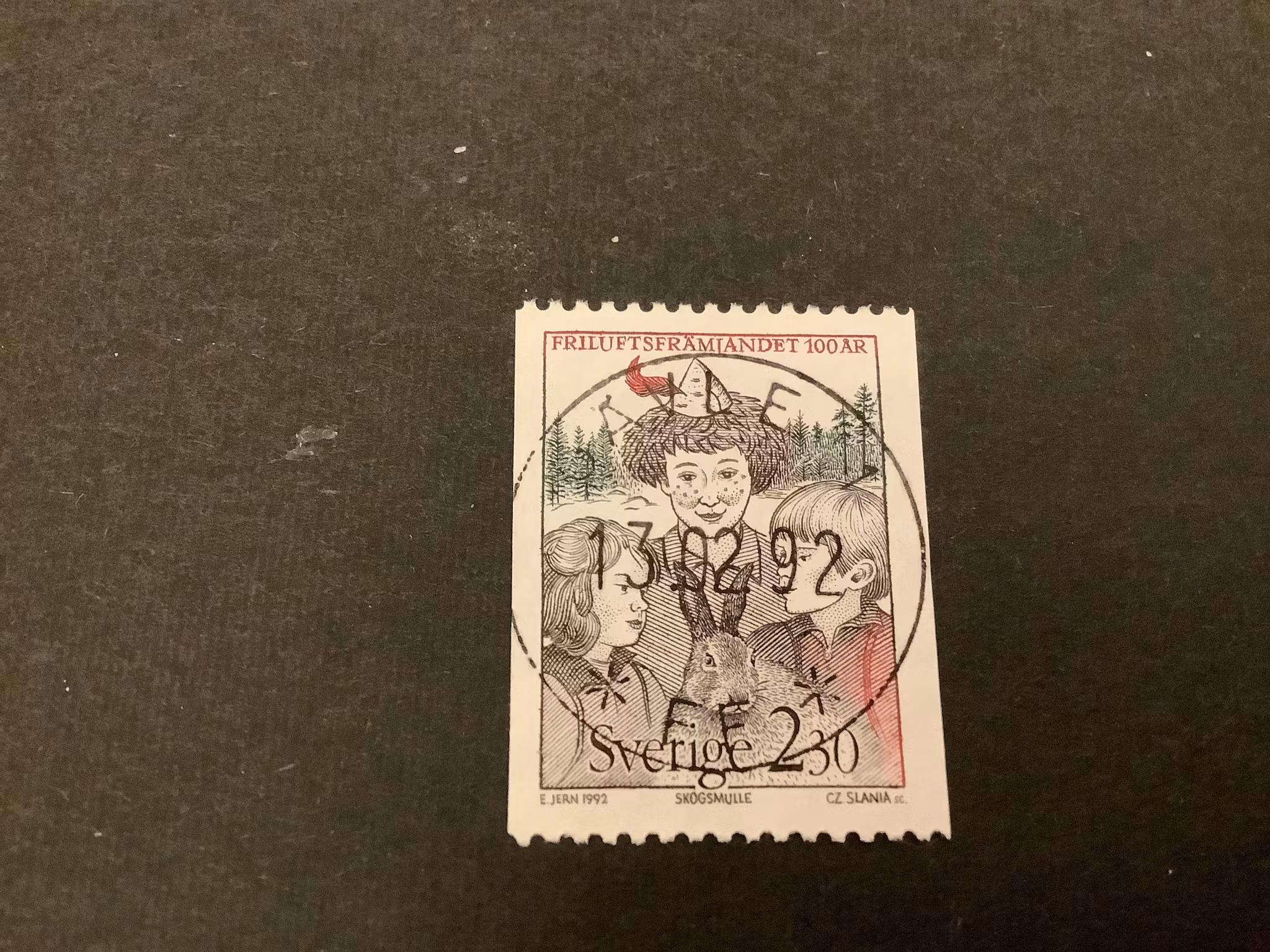 Friluftsfrämjandet 100 år facit nr 1721 lyxstämplat GÄVLE 1