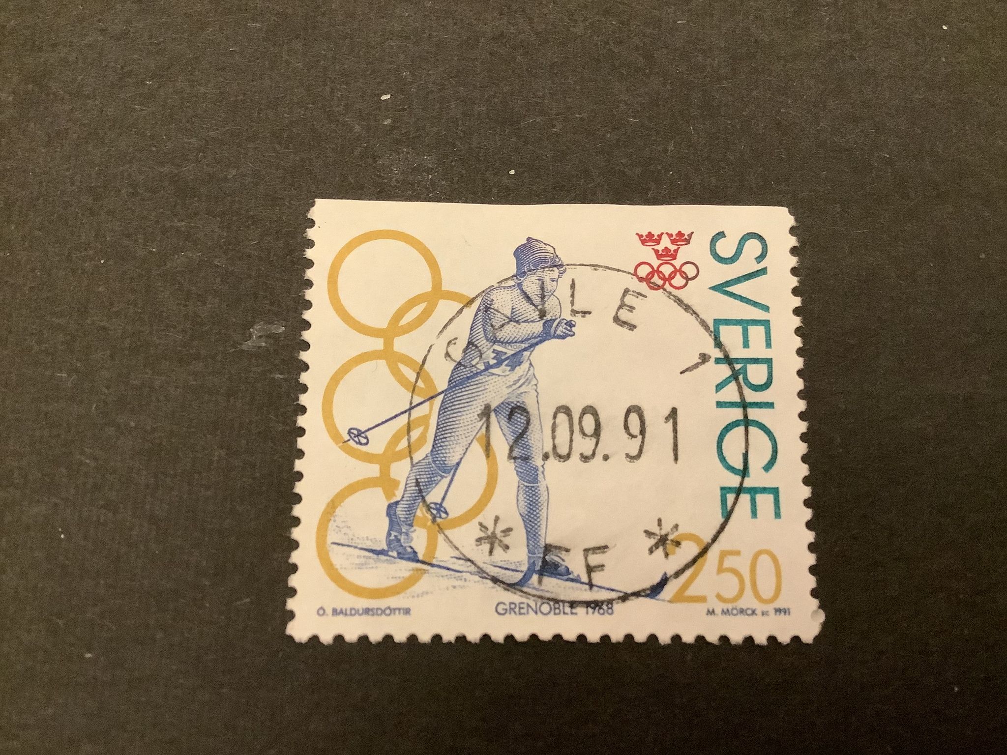 Olympiskt guld I facit nr 1698 lyxstämplat GÄVLE 1