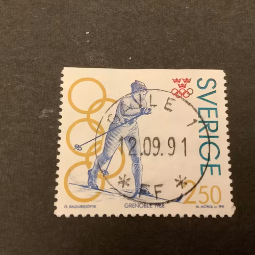 Olympiskt guld I facit nr 1698 lyxstämplat GÄVLE 1