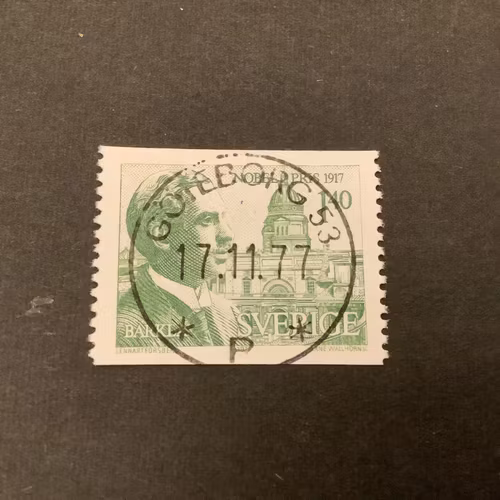 Nobelpris 1917 facit nr 1028 lyxstämplat GÖTEBORG 53