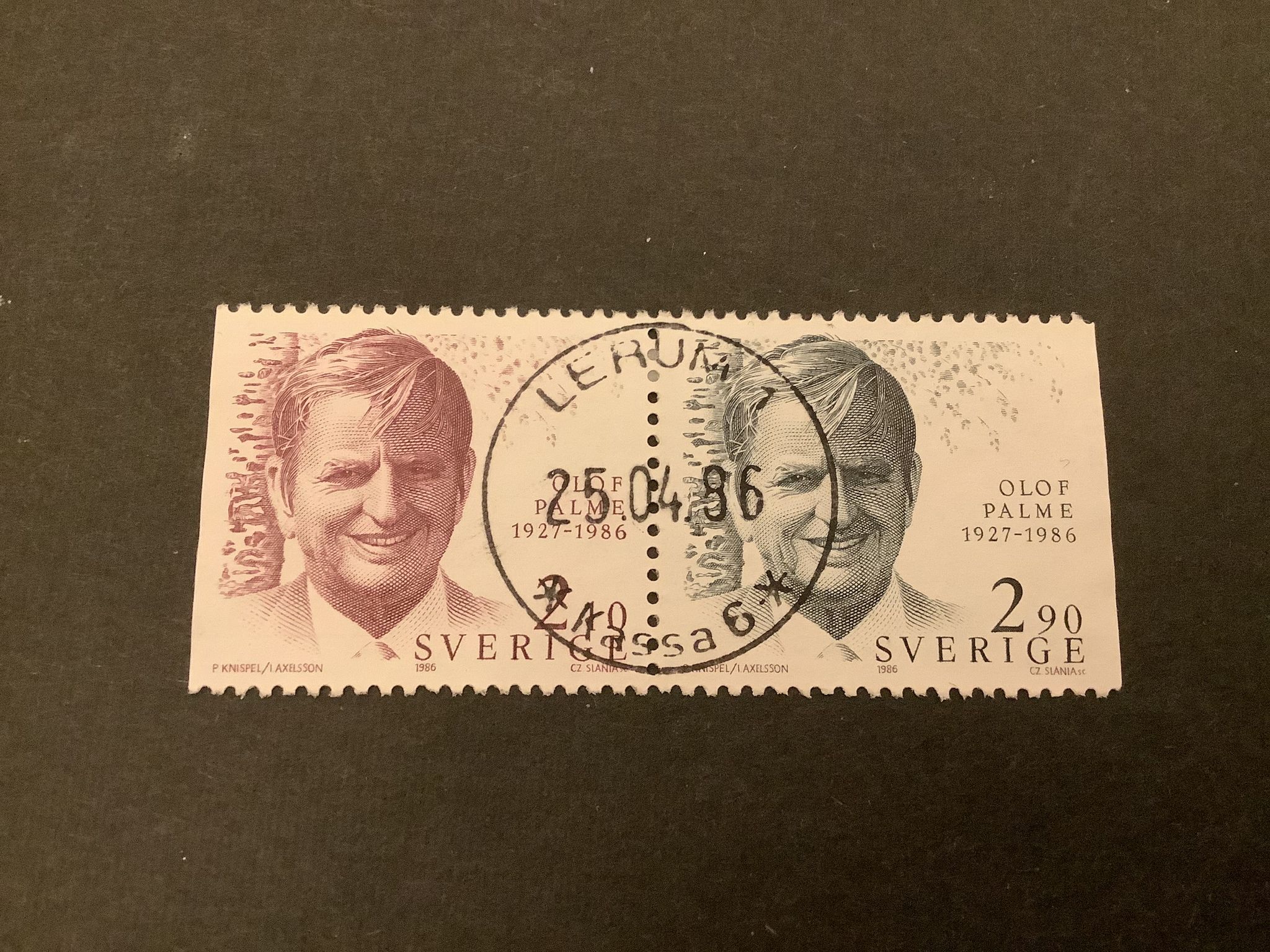 Palme facit nr 1402 SX lyxstämplat par LERUM 1