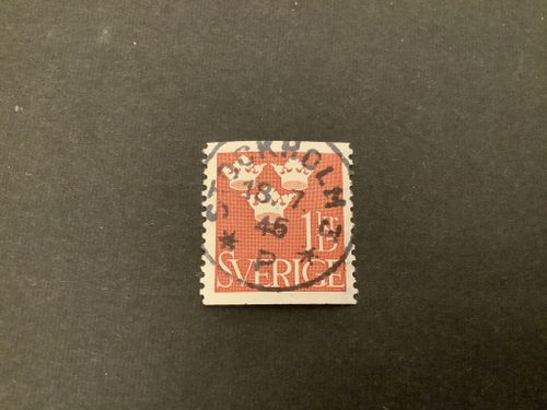 Tre kronor facit nr 297 praktstämplat STOCKHOLM 3
