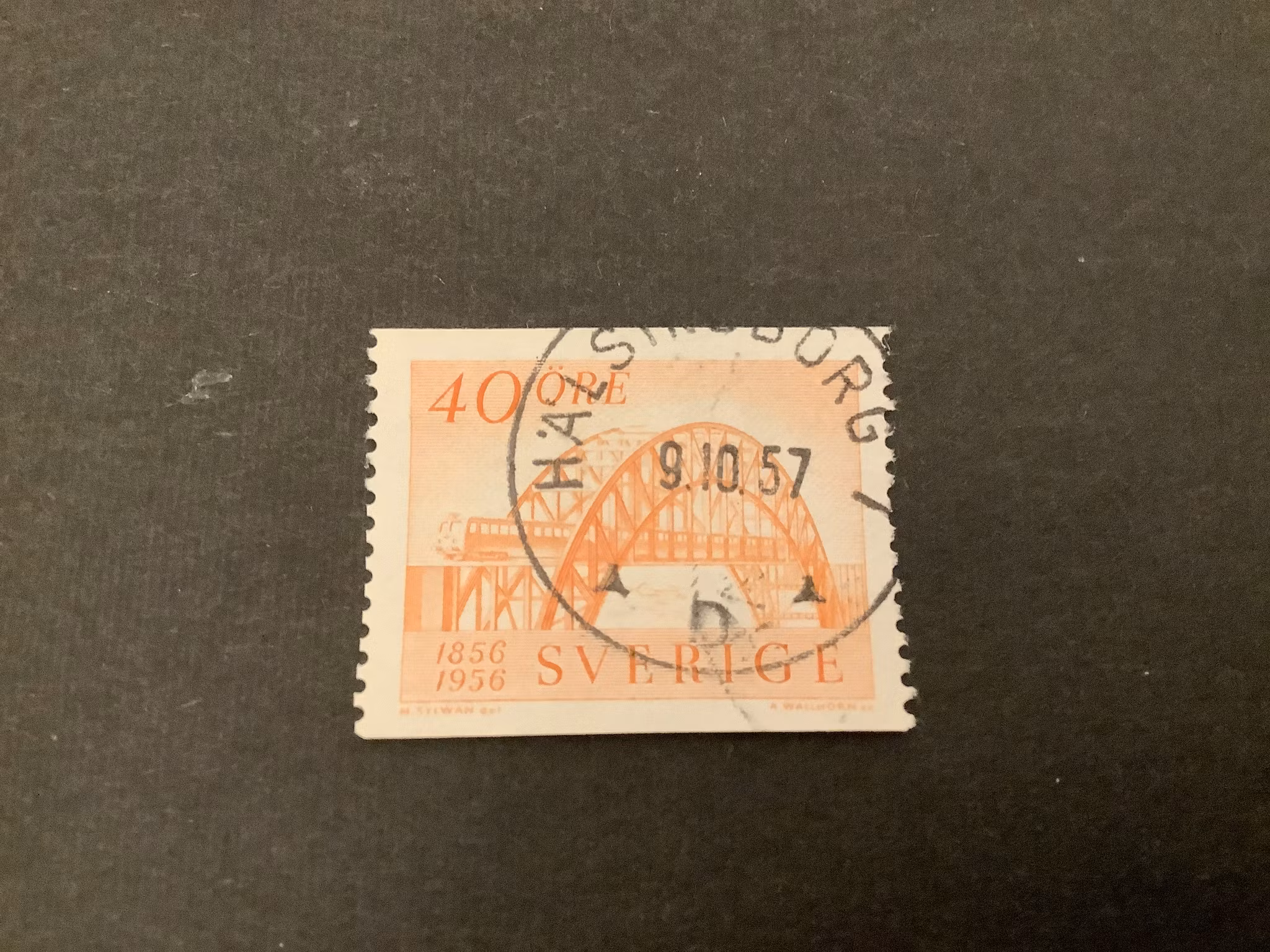 Sveriges järnvägar 100 år facit 485 stämplat märke