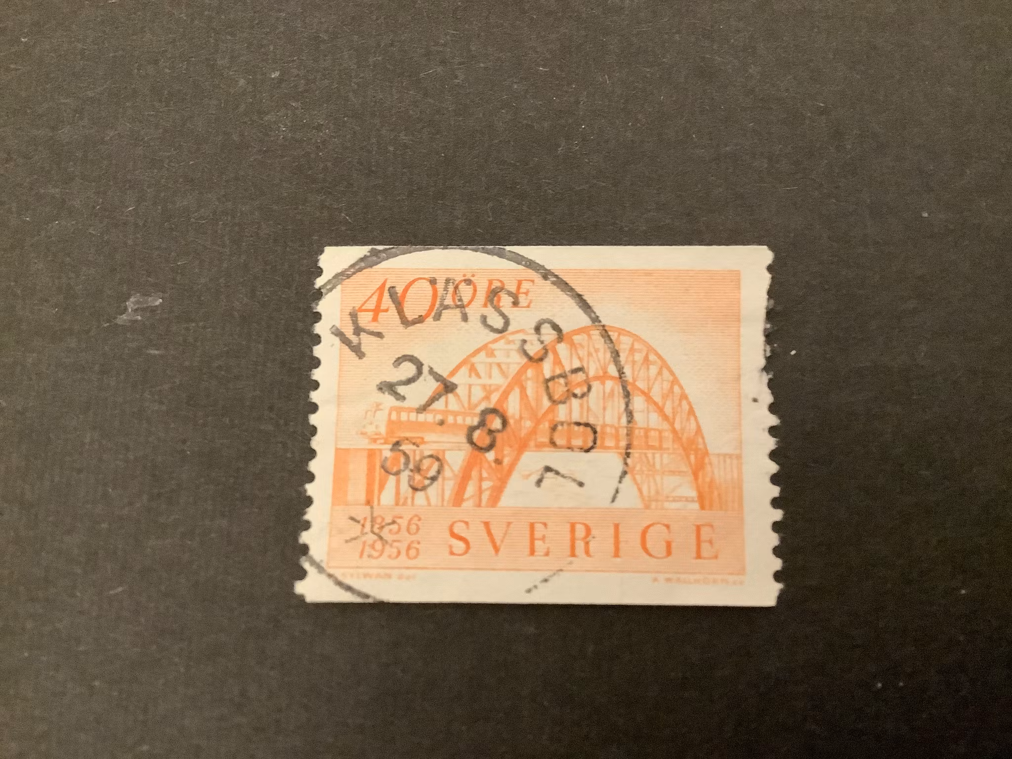 Sveriges järnvägar 100 år facit 485 stämplat märke