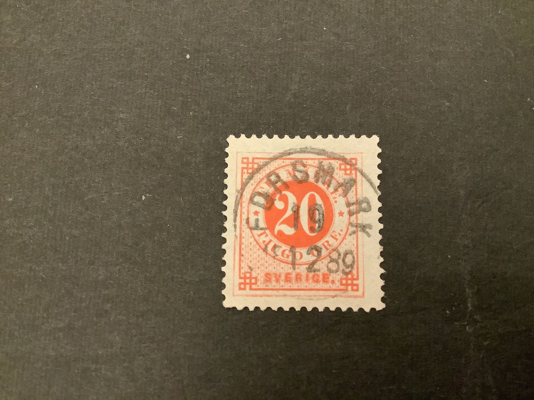 Ringtyp posthorn facit nr 46 praktstämplat FORSMARK
