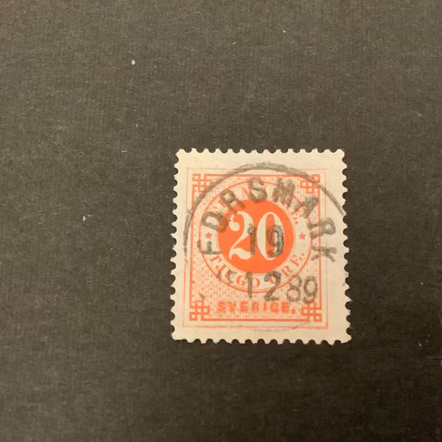 Ringtyp posthorn facit nr 46 praktstämplat FORSMARK