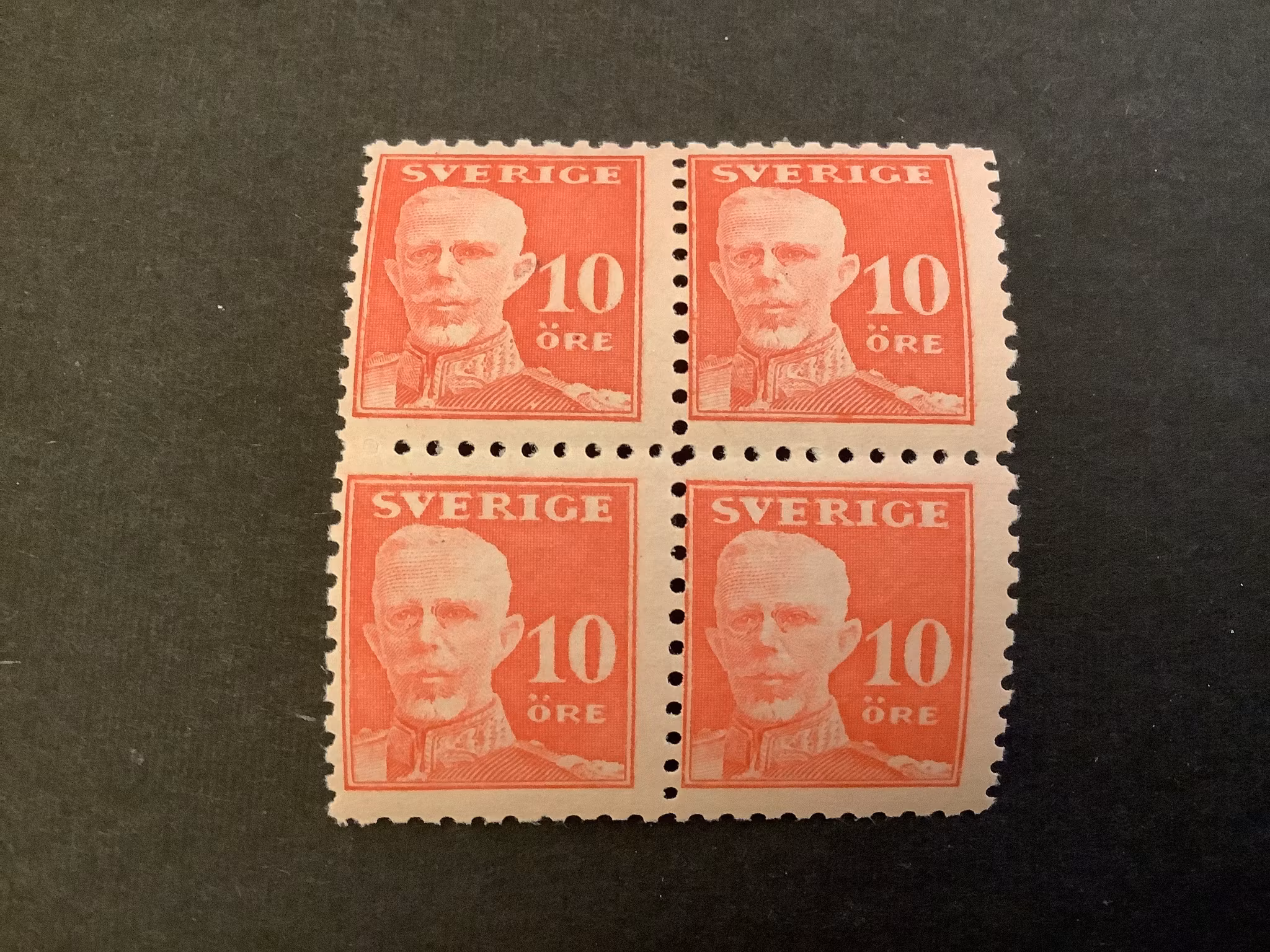 Gustaf en face facit nr 149 C postfriskt 4-block