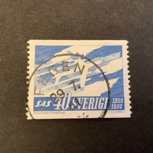 SAS 10 år facit nr 521 A praktstämplat FEGEN