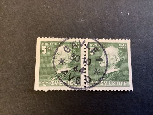 Montelius facit nr 349 BB praktstämplat par GÄVLE 1