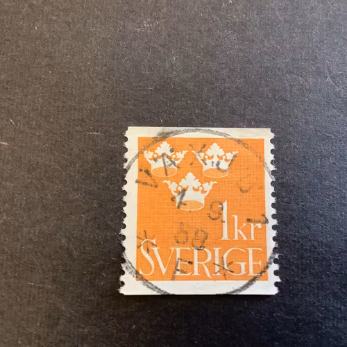 Tre kronor facit nr 294 praktstämplat VÄXJÖ 1