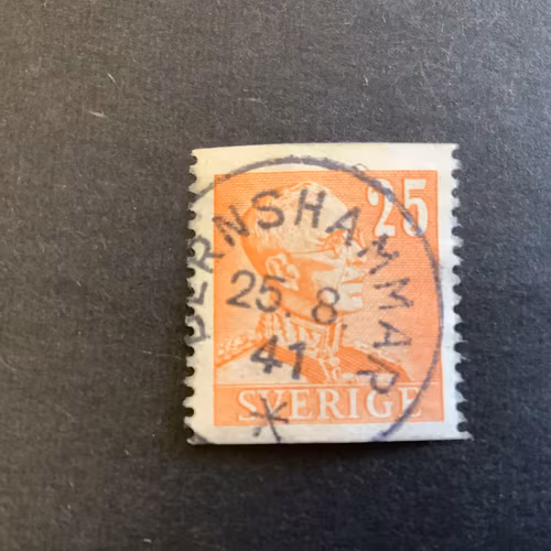 Gustaf V profil höger facit nr 277 praktstämplat BERNSHAMMAR