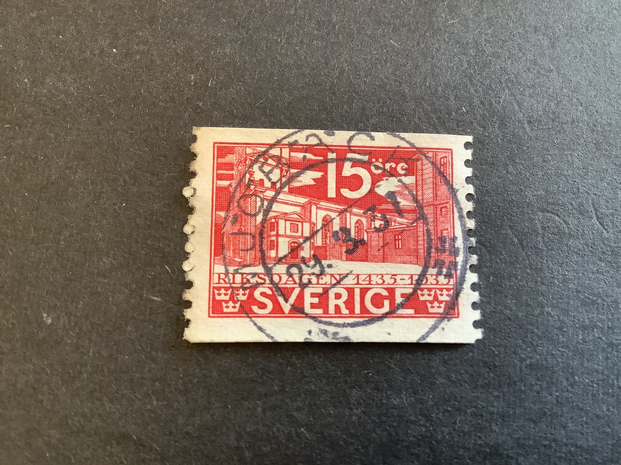Riksdagen facit nr 242 A praktstämplat MJÖBÄCK