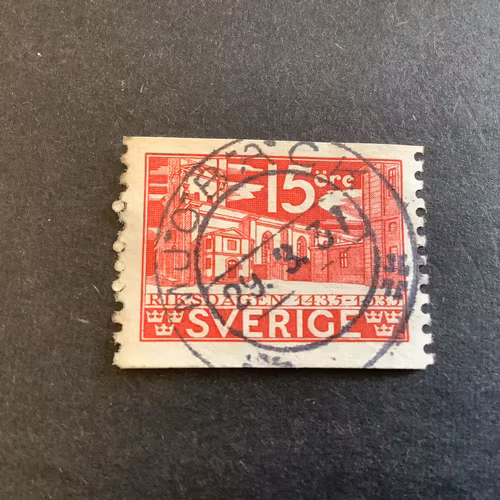 Riksdagen facit nr 242 A praktstämplat MJÖBÄCK