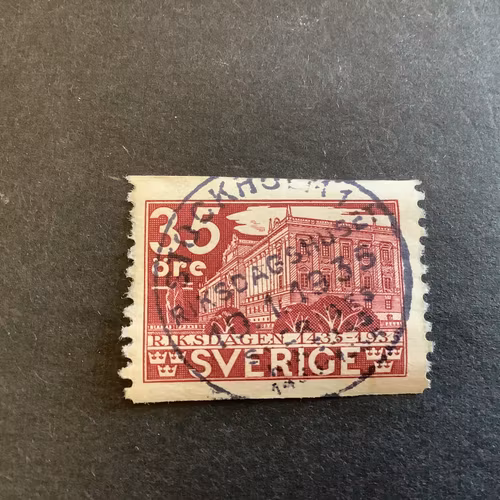 Riksdagen praktstämplat facit nr 244 Stockholm riksdagshuset