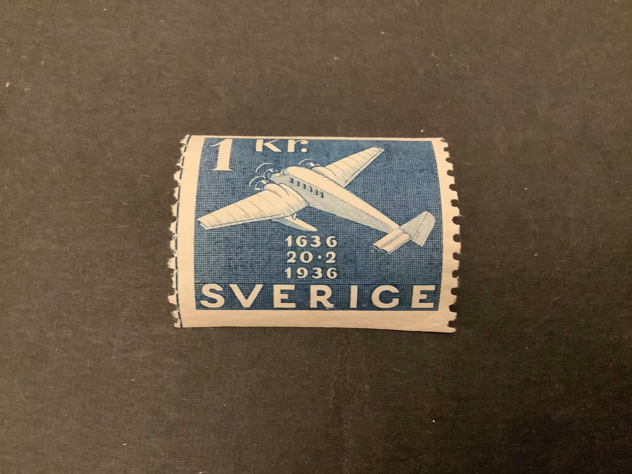 Postverket facit nr 257 postfriskt märke med lödskarvslinje