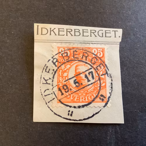 Gustaf V facit nr 86 praktstämplat på klipp IDKERBERGET