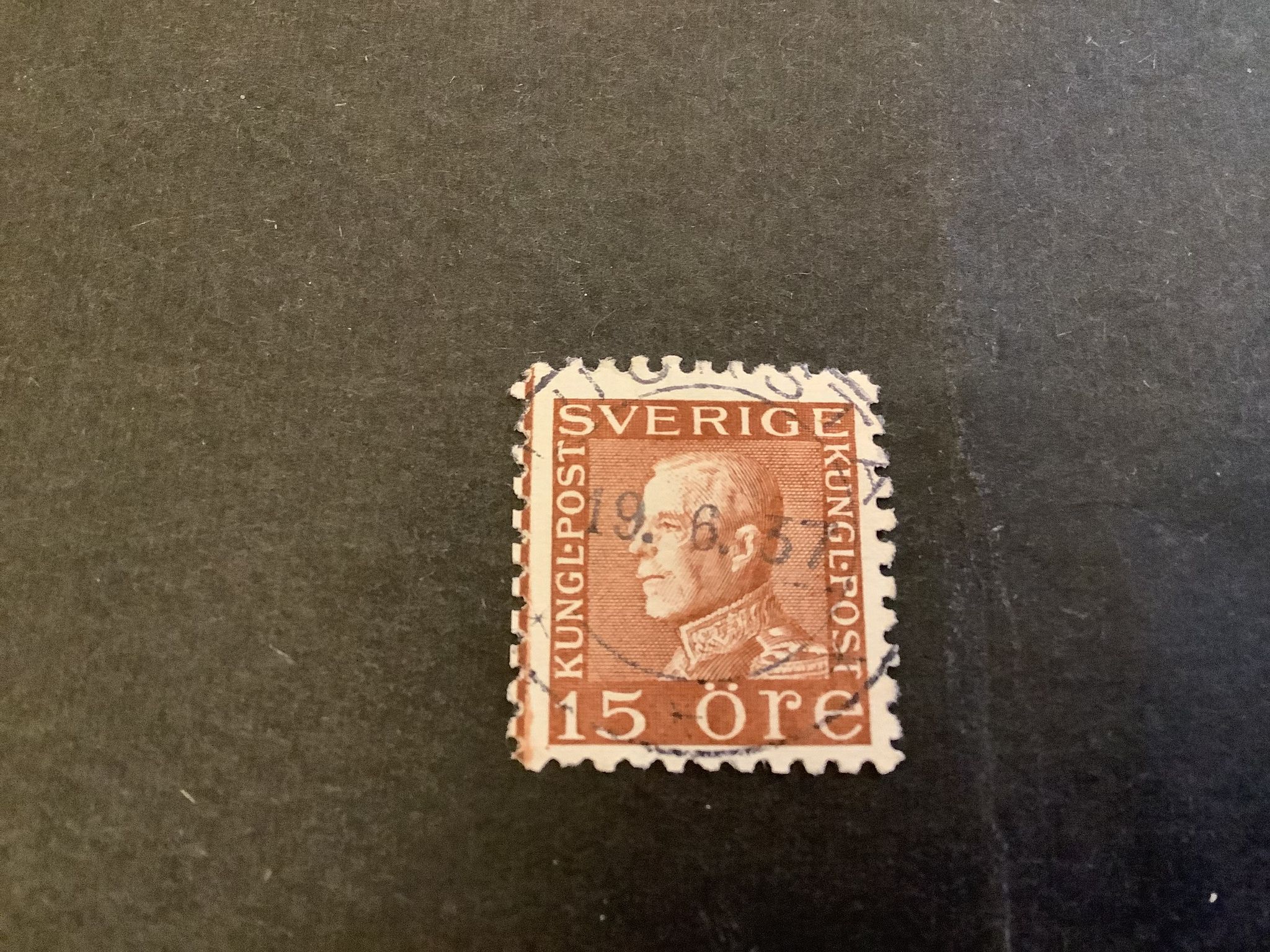 Gustaf V profil vänster facit nr 178 C med lödskarvslinje