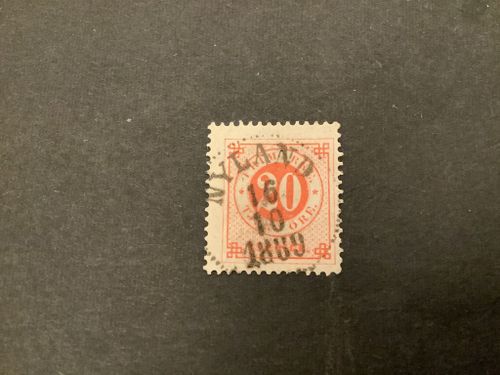 Ringtyp posthorn facit nr 46 praktstämplat NYLAND