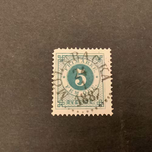 Ringtyp posthorn facit nr 43 praktstämplat MÖLNBACKA