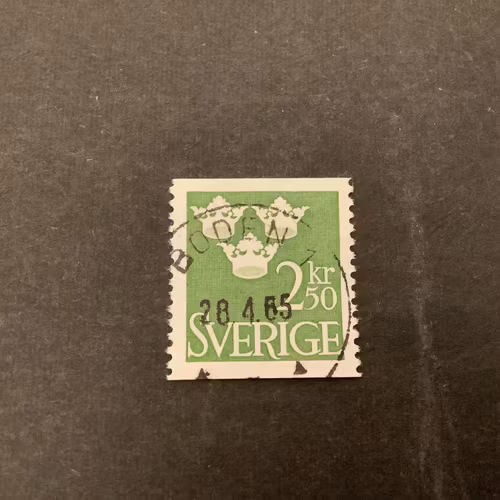 Tre kronor facit nr 313 praktstämplat BODEN 1