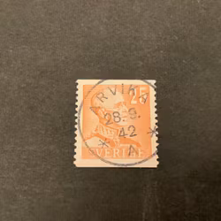 Gustaf V profil höger facit nr 277 praktstämplat ARVIKA