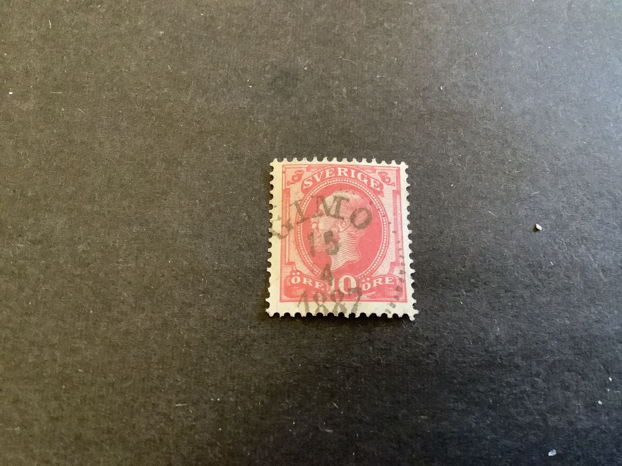 Oscar II posthorn facit nr 45 praktstämplat GIMO