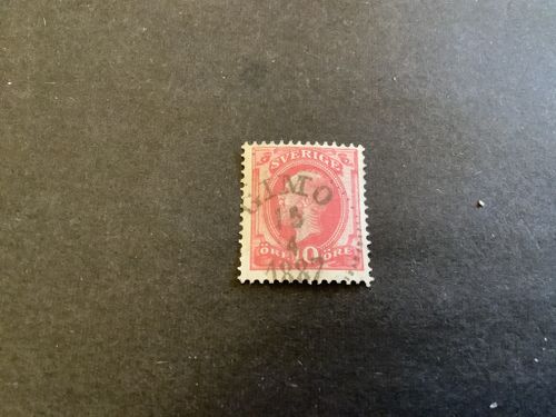 Oscar II posthorn facit nr 45 praktstämplat GIMO
