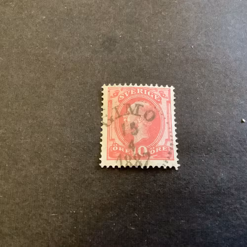 Oscar II posthorn facit nr 45 praktstämplat GIMO