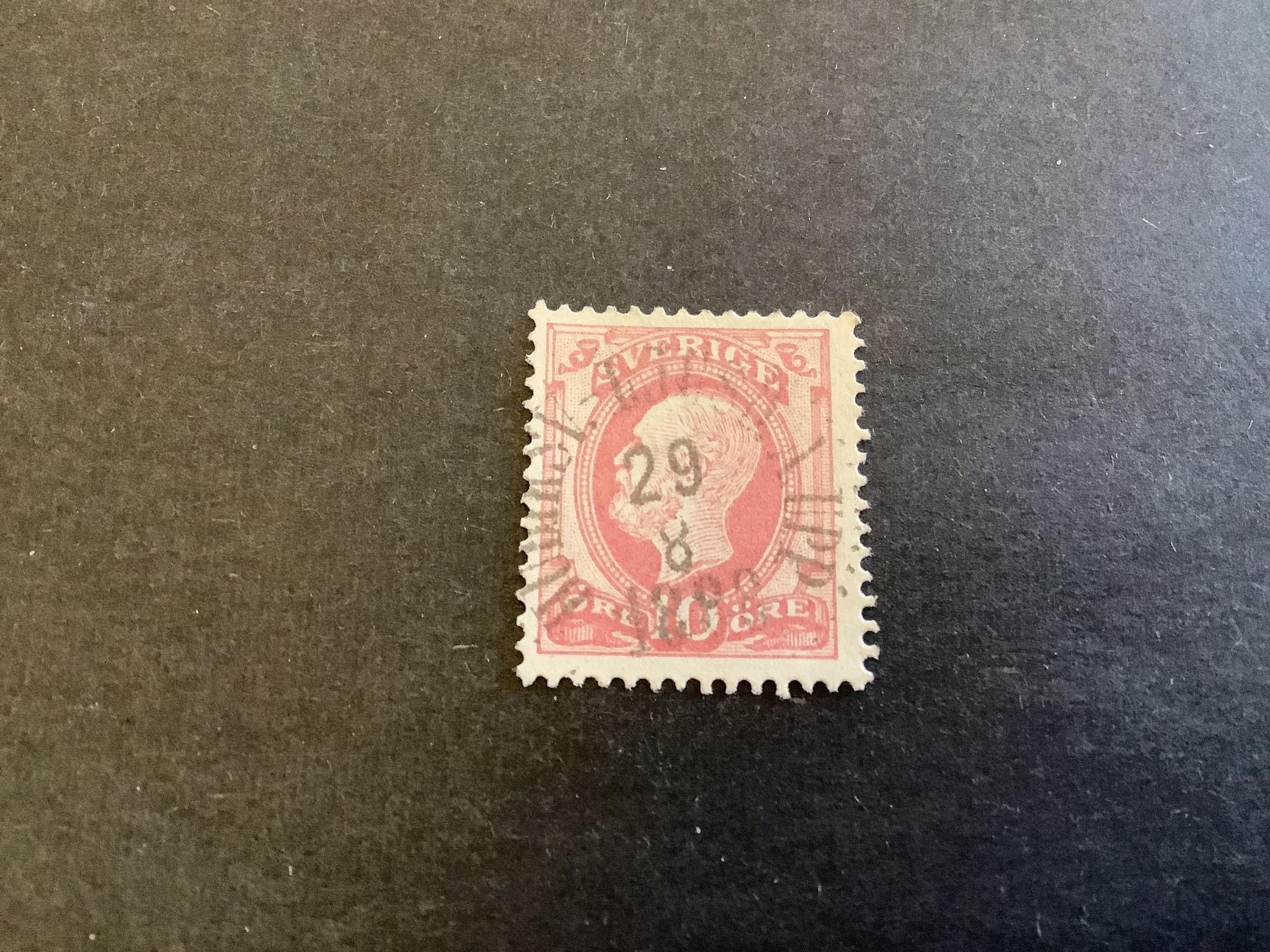 Oscar II posthorn praktstämplat HUDIKSV-LJUSD. A UPP