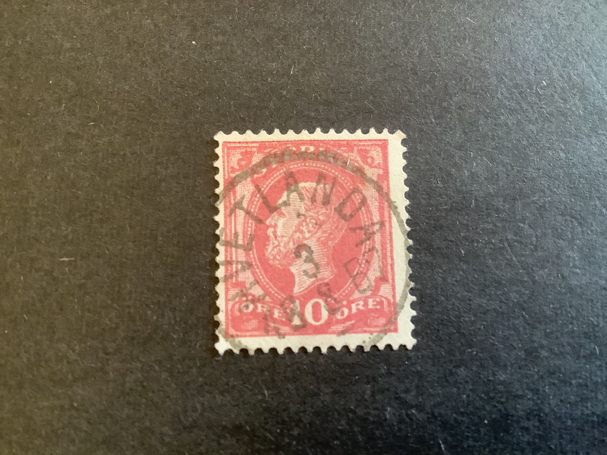 Oscar II posthorn facit nr 45 praktstämplat HVETLANDA