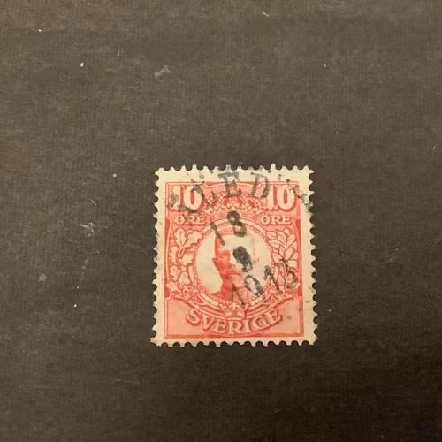 Gustaf V i medaljong facit nr 82 bz praktstämplat ÅLED