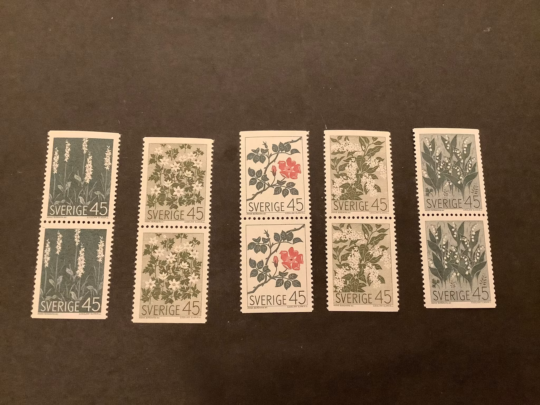 Vildblommor facit nr 626-630 BB i postfrisk serie
