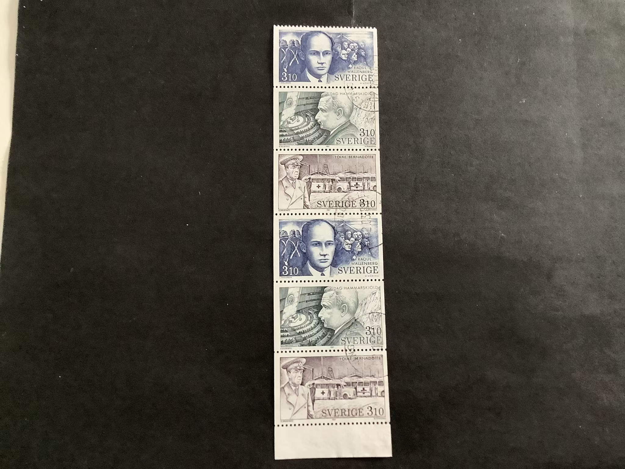 I humanitetens tjänst facit nr 1460-1462 stämplat 6-block