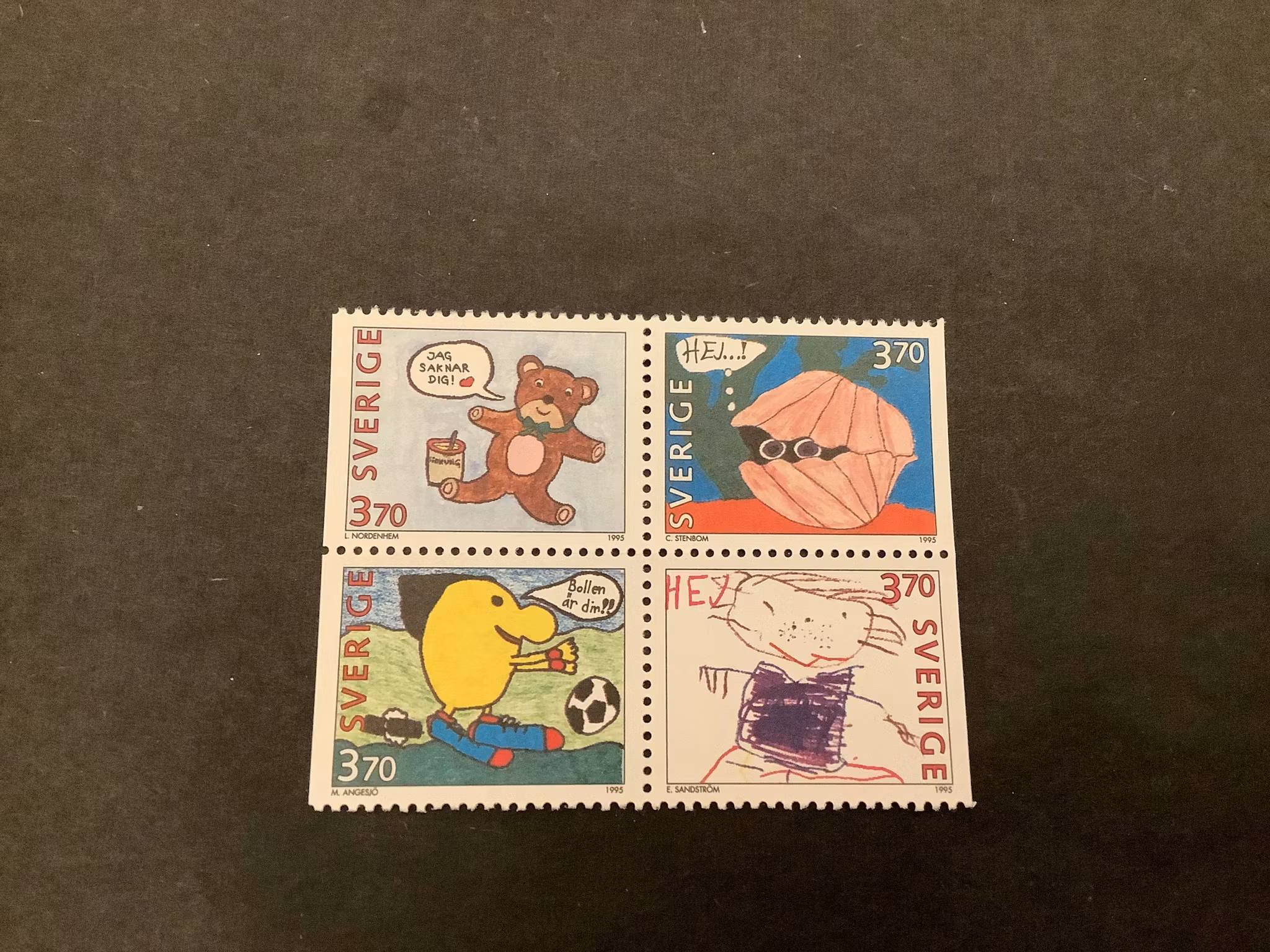 Hälsningsfrimärken IV facit nr 1912-1915 i postfriskt block