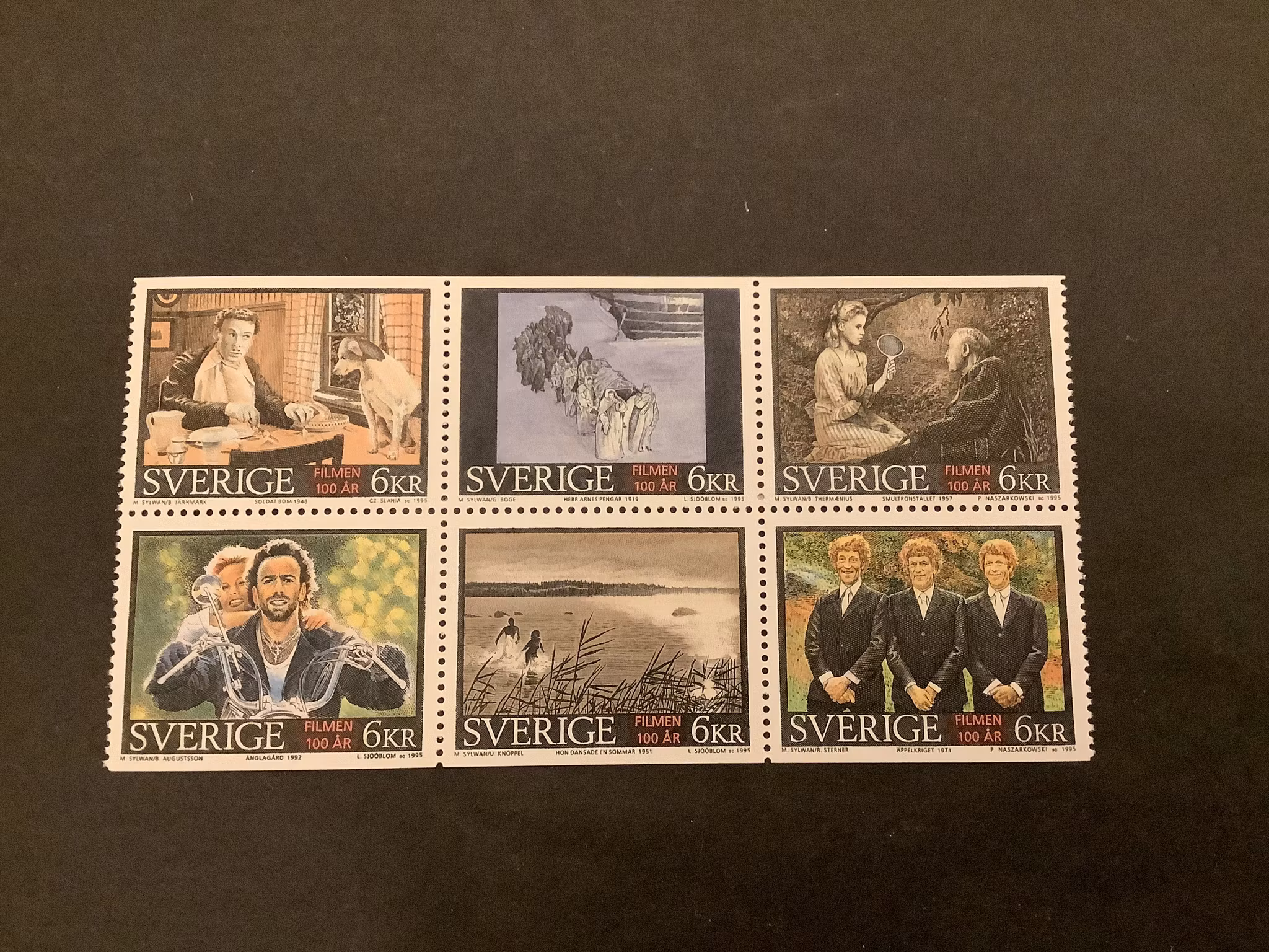 Filmen 100 år facit nr 1917-1922 postfriskt block