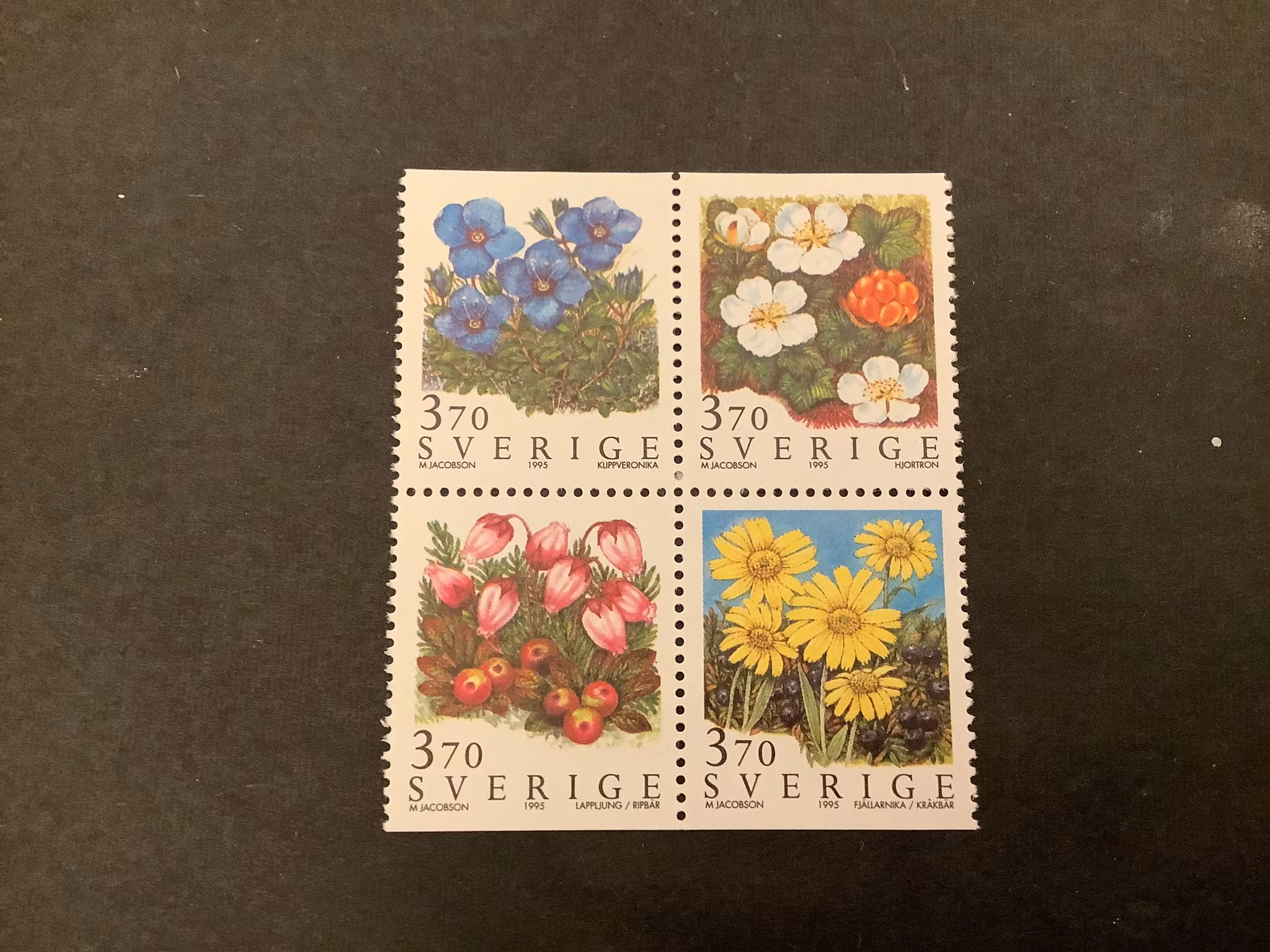 Fjällblommor facit nr 1900-1903 postfriskt 4-block
