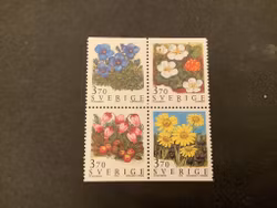 Fjällblommor facit nr 1900-1903 postfriskt 4-block