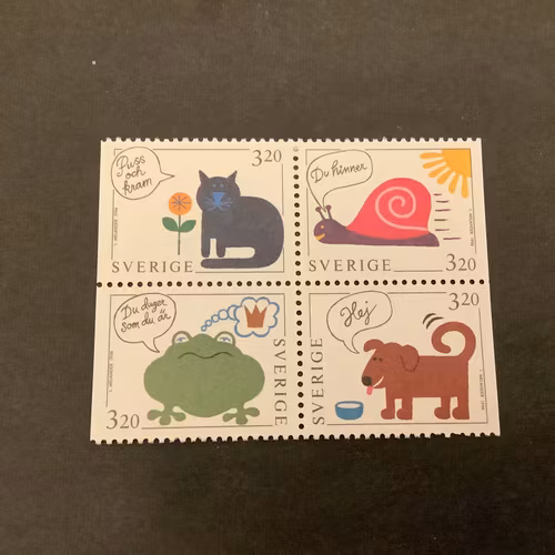 Hälsningsfrimärken III facit nr 1853-1856 postfriskt block